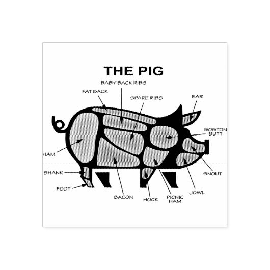 Grafiek Varkensputcher Rubberstempel (Afrduk)