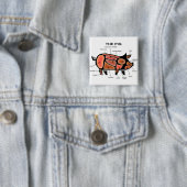 Grafiek Varkensputcher Vierkante Button 5,1 Cm (In situ)