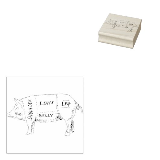 Grafiek Varkensslager (2) Rubberstempel (Gestempeld)