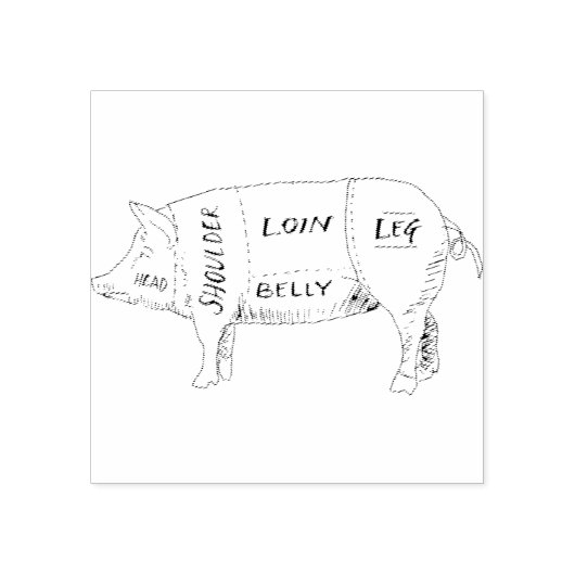 Grafiek Varkensslager (2) Rubberstempel (Afrduk)