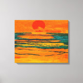 Grafiek Zon Sinaasappel Oceaan Zonsondergang Schil Canvas Afdruk (Voorkant)