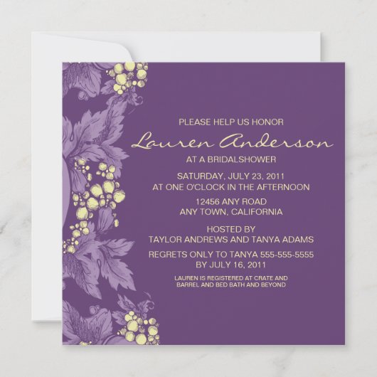 Grafieke leves Bridal Shower-uitnodiging Kaart (Voorkant)