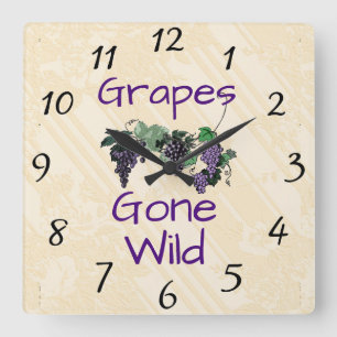 Grafieken met Wilde Wandklok Vierkante Klok