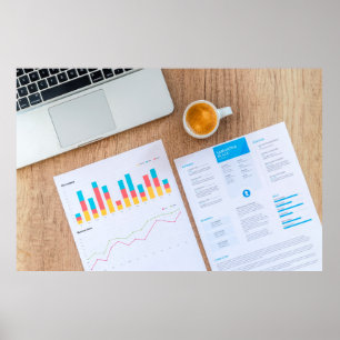 Grafiekgrafiek financiële gegevens poster