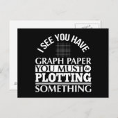 Grafiekpapier dat iets pun Wiskunde leraar toewijs Briefkaart (Voorkant / Achterkant)