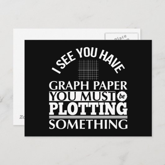Grafiekpapier dat iets pun Wiskunde leraar toewijs Briefkaart (Voorkant / Achterkant)