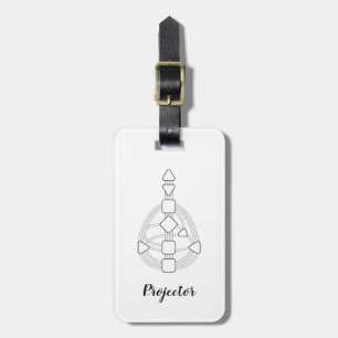 Grafiekprojector voor menselijk ontwerp bagagelabel