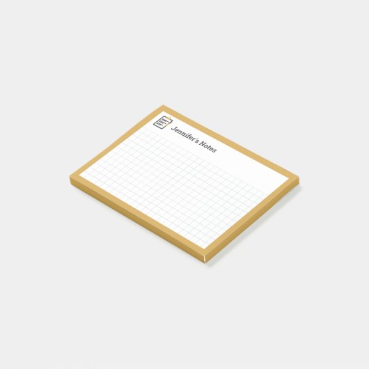 Grafiekraster met Klembord en Pen Yellow Post-it® Notes (Schuin)