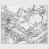 Grafiet Gray Silver White Marble Shiny Glam Cadeaupapier (Vlak)