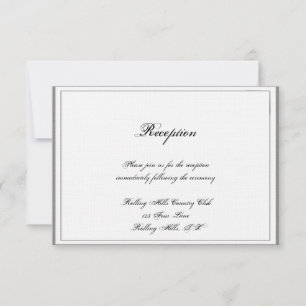 Grafiet Grijs Filigraan Posh Bruiloft Receptie Kaart