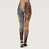 Grafisch bezoedeld metaal Abstract gevlekt patroon Leggings (Achterkant)