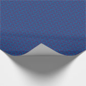 Grafisch blauw abstract geometrisch monogram cadeaupapier (Hoek)