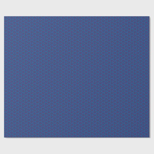 Grafisch blauw abstract geometrisch monogram cadeaupapier (Vlak)