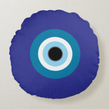 Grafisch Blauw Kwaad Oog Ronde Kussen
