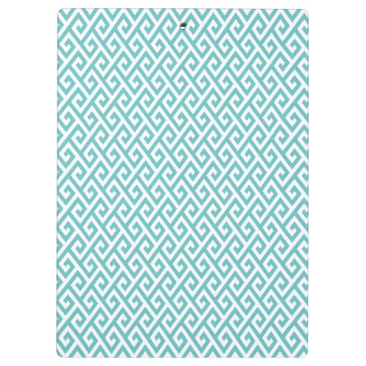 Grafisch blauwgroen abstract geometrisch monogram klembord (Achterkant)