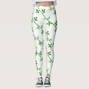 Grafisch Bloemloos Transparant Patroon Leggings