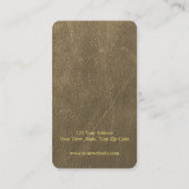 Grafisch bruin goudlederen elegant oorscherm visitekaartje (Achterkant)
