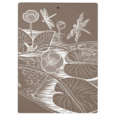 Grafisch bruin van waterlelies klembord (Achterkant)