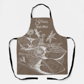 Grafisch bruin van waterlelies schort (Voorkant)