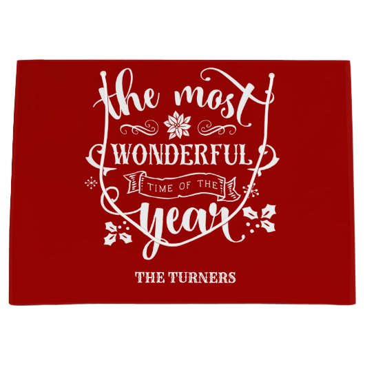 Grafisch de heerlijkste tijd van het Monogram van Groot Cadeauzakje (Voorkant)