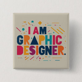 Grafisch Designer Badge (2" x 2") Vierkante Button 5,1 Cm