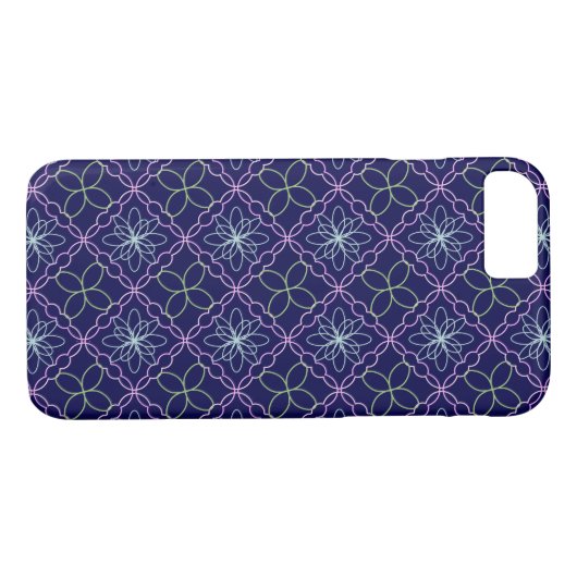 grafisch draaiend bloempatroon Case-Mate iPhone case (Achterkant (Horizontaal))