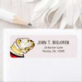 grafisch Engels Witte Bulldog Pet Etiket (Insitu)