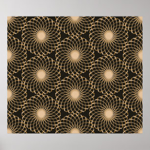 grafisch floral tracery grid naadloos patroon in i poster