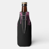 Grafisch frambozenuitstrijkje Glitter Monogram Naa Flesjeskoeler (Fles Achterkant)