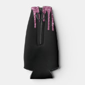 Grafisch frambozenuitstrijkje Glitter Monogram Naa Flesjeskoeler (Achterkant)