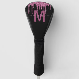 Grafisch frambozenuitstrijkje Glitter Monogram Naa Golfheadcover