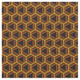 Grafisch geometrisch patroon Abstract zwart geel Stof