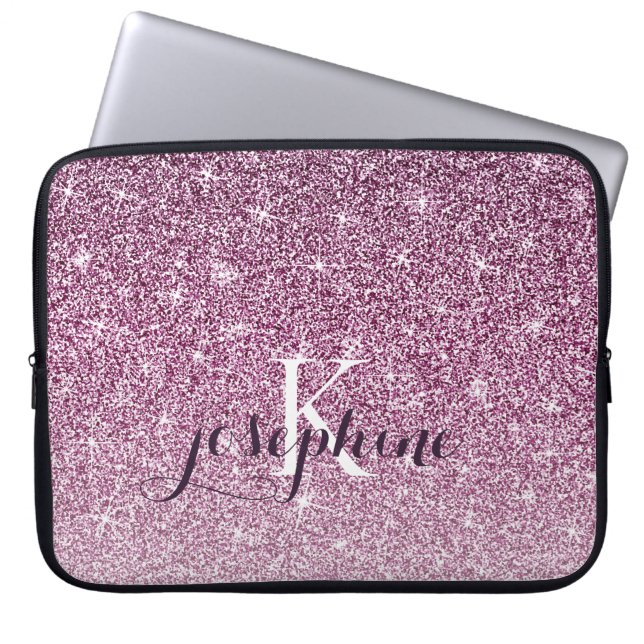 Grafisch gepersonaliseerd Paars monogram van de Sp Laptop Sleeve (Voorkant)