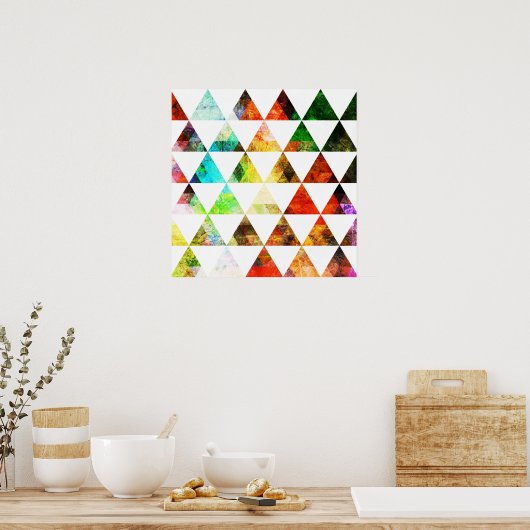 Grafisch geschilderd driehoeksontwerp poster (Keuken)