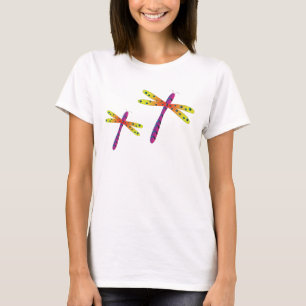 Grafisch getemperd libellen kruis t-shirt