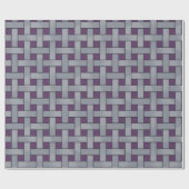 Grafisch Geweven Zilver op Aangepaste Paarse Kleur Cadeaupapier (Vlak)