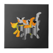 Grafisch katten tegeltje (Voorkant)