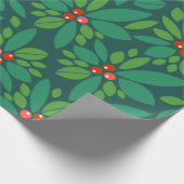 Grafisch kerstfeest Holly Cadeaupapier (Hoek)