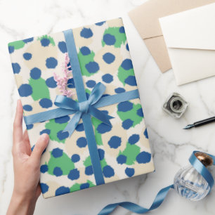 Grafisch kleurig groen blauw cheetah printmonogram cadeaupapier
