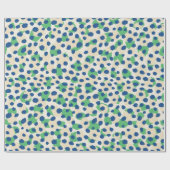 Grafisch kleurig groen blauw cheetah printmonogram cadeaupapier (Vlak)