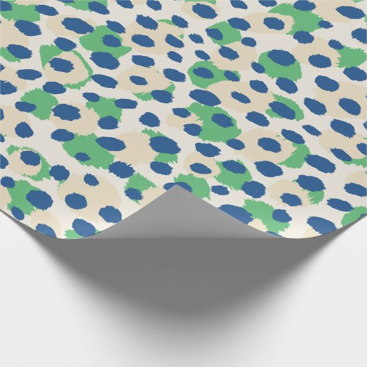 Grafisch kleurig groen blauw cheetah printmonogram cadeaupapier (Hoek)