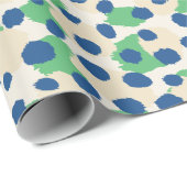 Grafisch kleurig groen blauw cheetah printmonogram cadeaupapier (Rol Hoek)