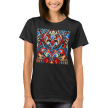 Grafisch Kleurrijk Floral Design Vrouwen T-shirt