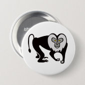 Grafisch -Leeuwenstaartmakaak -Aap- Wildlife - Ronde Button 7,6 Cm (Voorkant /achterkant)