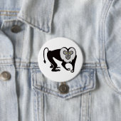 Grafisch -Leeuwenstaartmakaak -Aap- Wildlife - Ronde Button 7,6 Cm (In situ)