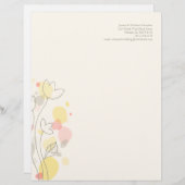 Grafisch modern bloemblad met briefhoofd (Voorkant / Achterkant)