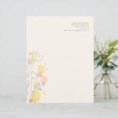 Grafisch modern bloemblad met briefhoofd ontwerp (Staand voorkant)