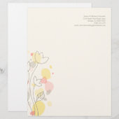 Grafisch modern bloemblad met briefhoofd ontwerp (Voorkant / Achterkant)