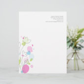 Grafisch modern bloemblad met briefhoofd ontwerp (Staand voorkant)