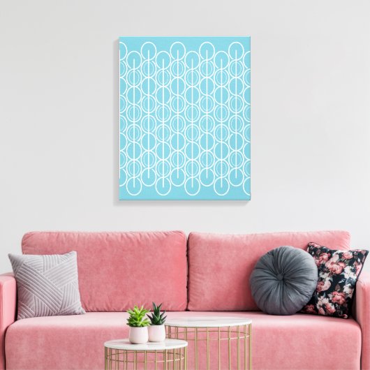 Grafisch modern ovaal lijnpatterde canvasafdruk canvas afdruk (Insitu (Woonkamer))